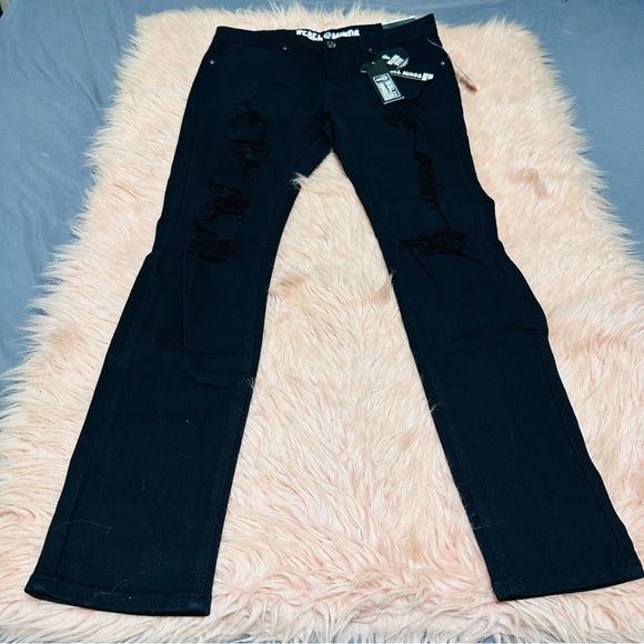 Rebel Minds Black Slim Fit Men Jeans